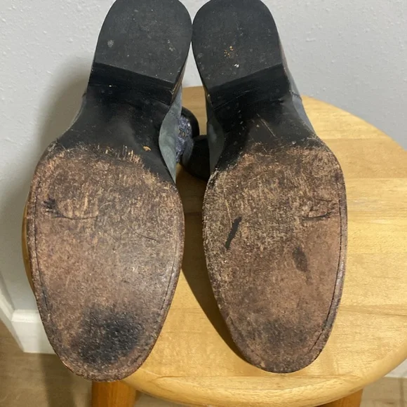 Freebird Blue Gray Leather Ankle Booties - Picture 7 of 9